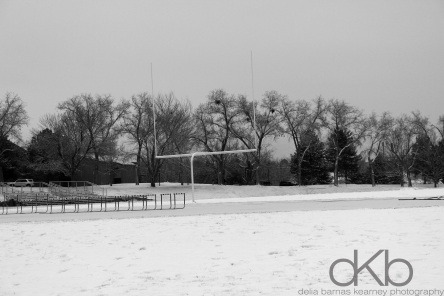 Albuquerque Academy football field winter